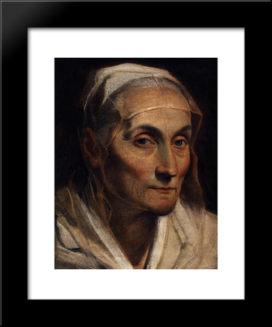 Portrait Of Old Woman 20x24 Black Modern Wood Framed Art Print Poster by Reni, Guido