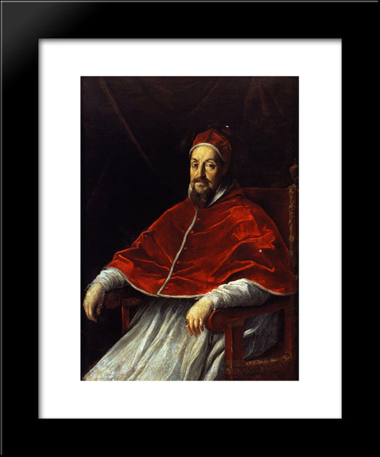 Portrait Of Pope Gregory Xv 20x24 Black Modern Wood Framed Art Print Poster by Reni, Guido