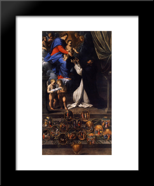 Rosary Madonna 20x24 Black Modern Wood Framed Art Print Poster by Reni, Guido