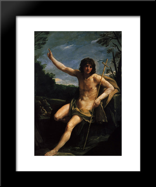 Saint John The Baptist 20x24 Black Modern Wood Framed Art Print Poster by Reni, Guido