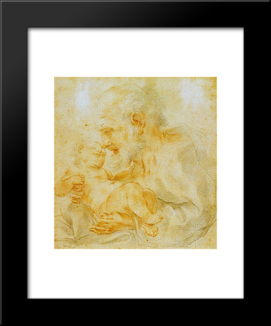 Saint Joseph 20x24 Black Modern Wood Framed Art Print Poster by Reni, Guido