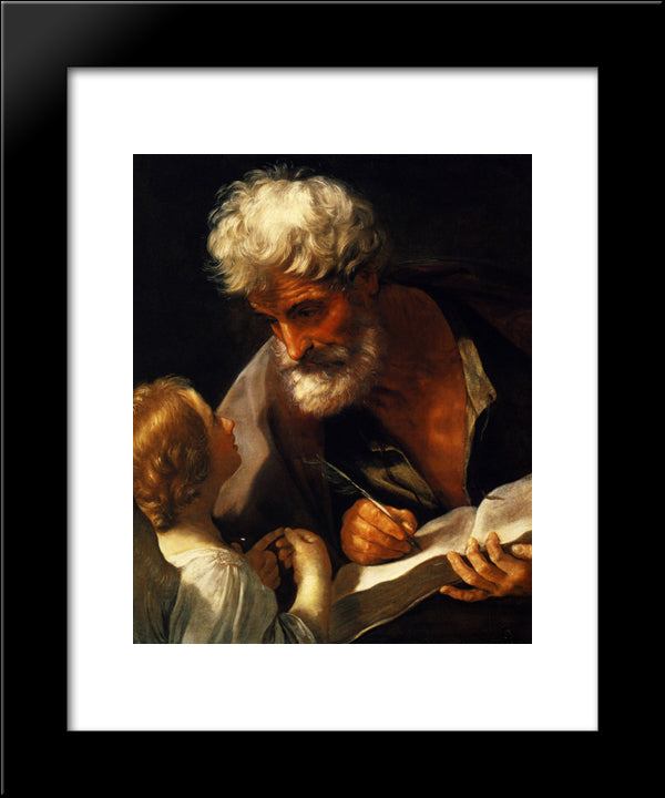 Saint Matthew 20x24 Black Modern Wood Framed Art Print Poster by Reni, Guido