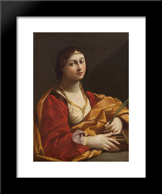 St. Cecilia 20x24 Black Modern Wood Framed Art Print Poster by Reni, Guido