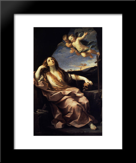 St. Mary Magdalene 20x24 Black Modern Wood Framed Art Print Poster by Reni, Guido