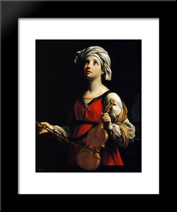 St Cecilia 20x24 Black Modern Wood Framed Art Print Poster by Reni, Guido