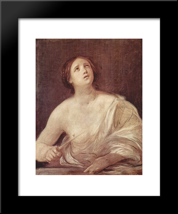 Suicide Of Lucretia 20x24 Black Modern Wood Framed Art Print Poster by Reni, Guido