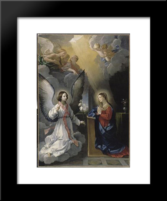 The Annunciation 20x24 Black Modern Wood Framed Art Print Poster by Reni, Guido