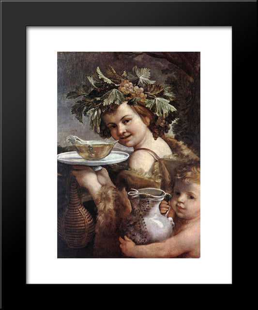 The Boy Bacchus 20x24 Black Modern Wood Framed Art Print Poster by Reni, Guido