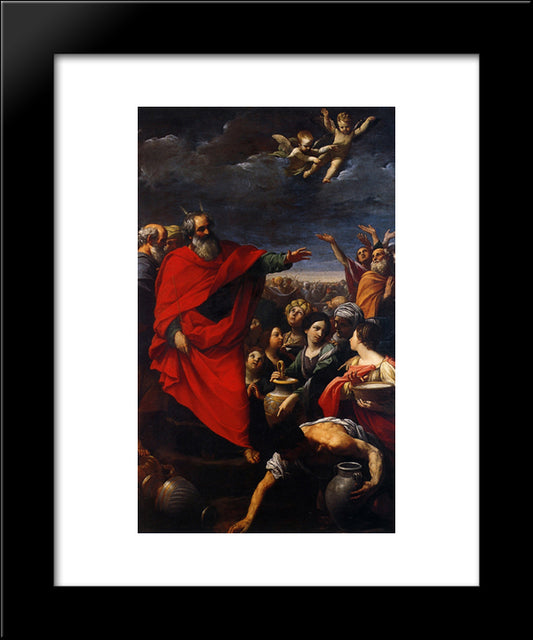 The Gathering Of The Manna 20x24 Black Modern Wood Framed Art Print Poster by Reni, Guido