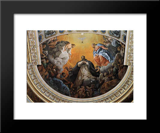 The Glory Of St Dominic 20x24 Black Modern Wood Framed Art Print Poster by Reni, Guido