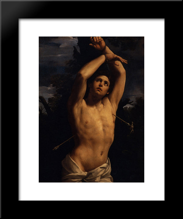 The Martyrdom Of Saint Sebastian 20x24 Black Modern Wood Framed Art Print Poster by Reni, Guido