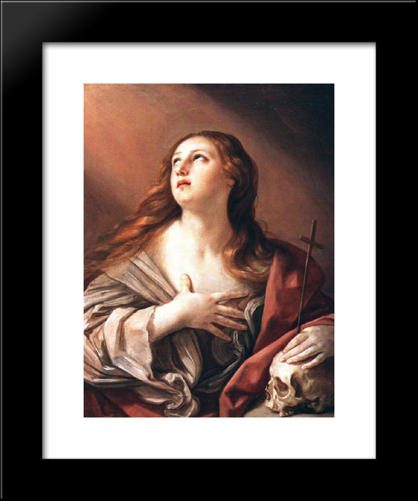 The Penitent Magdalene 20x24 Black Modern Wood Framed Art Print Poster by Reni, Guido