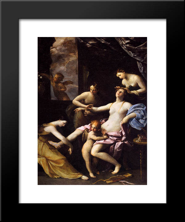 The Toilet Of Venus 20x24 Black Modern Wood Framed Art Print Poster by Reni, Guido