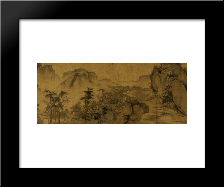 Clearing Autumn Skies Over Mountains And Valleys (Detail) 20x24 Black Modern Wood Framed Art Print Poster by Guo Xi
