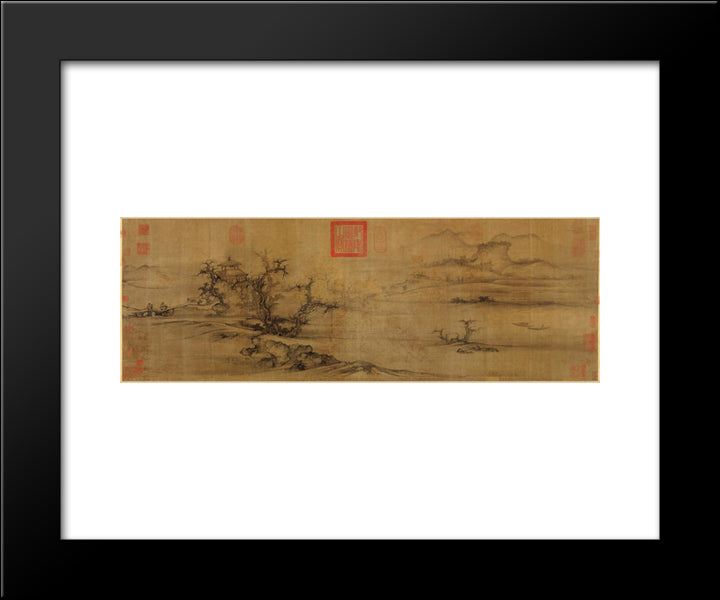 Old Trees, Level Distance 20x24 Black Modern Wood Framed Art Print Poster by Guo Xi
