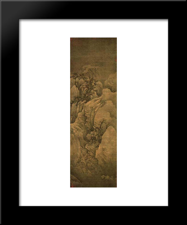 Snow Mountain 20x24 Black Modern Wood Framed Art Print Poster by Guo Xi