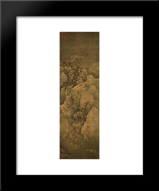 Snow Mountain 20x24 Black Modern Wood Framed Art Print Poster by Guo Xi
