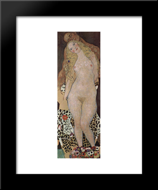 Adam And Eva (Unfinished) 20x24 Black Modern Wood Framed Art Print Poster by Klimt, Gustav