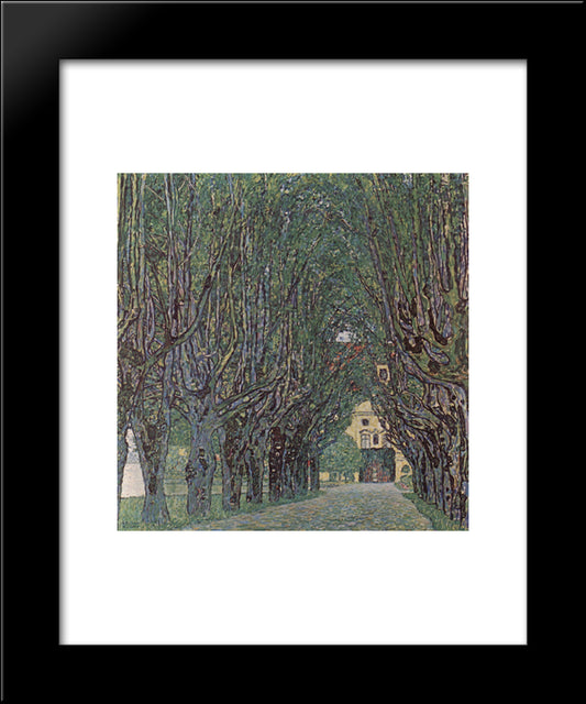 Avenue Of Schloss Kammer Park 20x24 Black Modern Wood Framed Art Print Poster by Klimt, Gustav