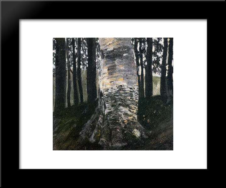 Birch In A Forest 20x24 Black Modern Wood Framed Art Print Poster by Klimt, Gustav