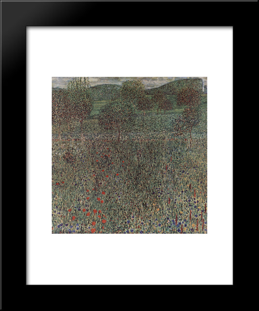 Blooming Field 20x24 Black Modern Wood Framed Art Print Poster by Klimt, Gustav