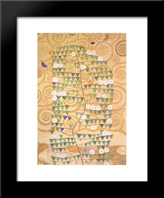 Cartoon For The Frieze Of The Villa Stoclet In Brussels Right Part Of The Tree Of Life 20x24 Black Modern Wood Framed Art Print Poster by Klimt, Gustav
