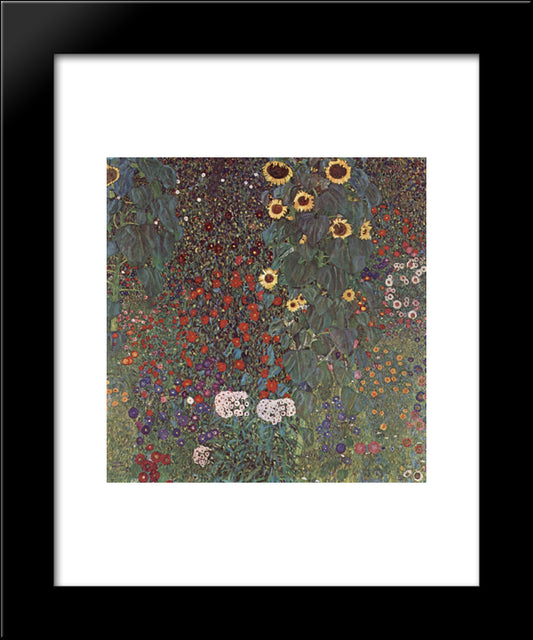 Country Garden With Sunflowers 20x24 Black Modern Wood Framed Art Print Poster by Klimt, Gustav