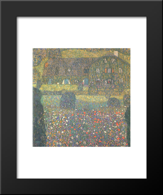 Country House By The Attersee 20x24 Black Modern Wood Framed Art Print Poster by Klimt, Gustav