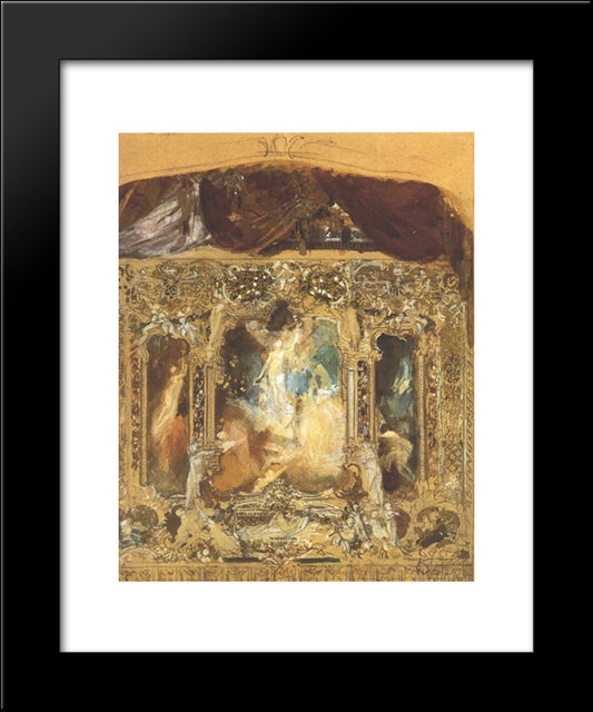 Design For A Theater Curtain 20x24 Black Modern Wood Framed Art Print Poster by Klimt, Gustav