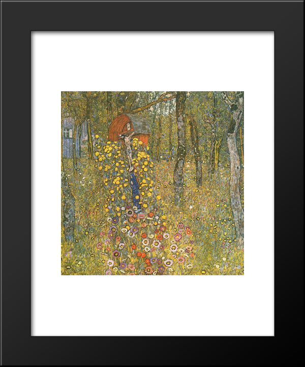 Farm Garden With Crucifix 20x24 Black Modern Wood Framed Art Print Poster by Klimt, Gustav