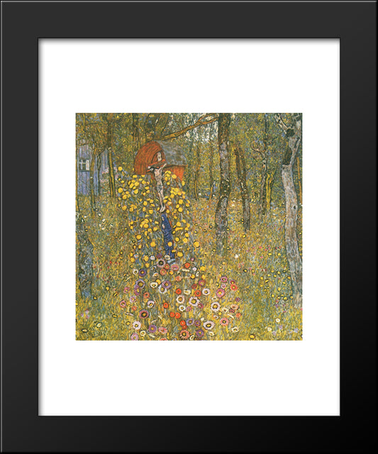 Farm Garden With Crucifix 20x24 Black Modern Wood Framed Art Print Poster by Klimt, Gustav