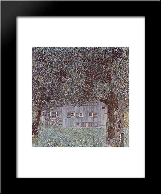 Farmhouse In Upper Austria 20x24 Black Modern Wood Framed Art Print Poster by Klimt, Gustav