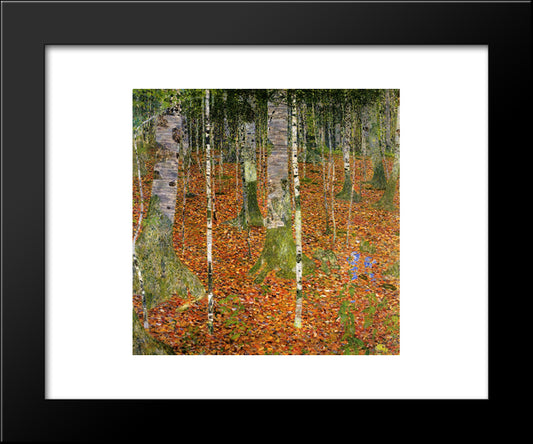Farmhouse With Birch Trees 20x24 Black Modern Wood Framed Art Print Poster by Klimt, Gustav