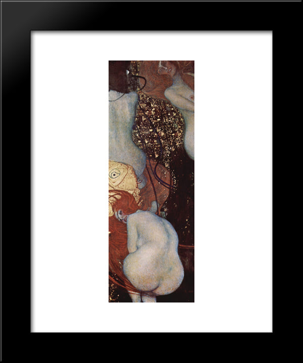 Goldfish 20x24 Black Modern Wood Framed Art Print Poster by Klimt, Gustav