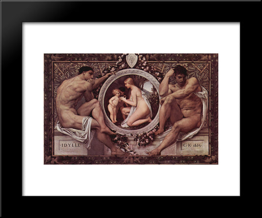 Idylle (Idylls) 20x24 Black Modern Wood Framed Art Print Poster by Klimt, Gustav