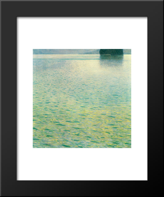 Island In The Attersee 20x24 Black Modern Wood Framed Art Print Poster by Klimt, Gustav