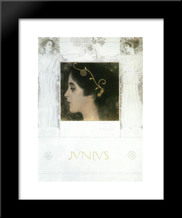 Junius 20x24 Black Modern Wood Framed Art Print Poster by Klimt, Gustav