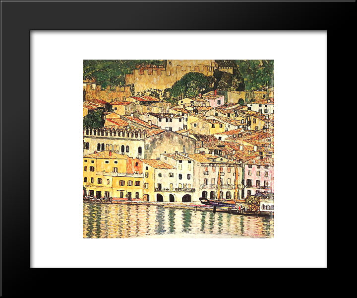 Malcesine On Lake Garda 20x24 Black Modern Wood Framed Art Print Poster by Klimt, Gustav