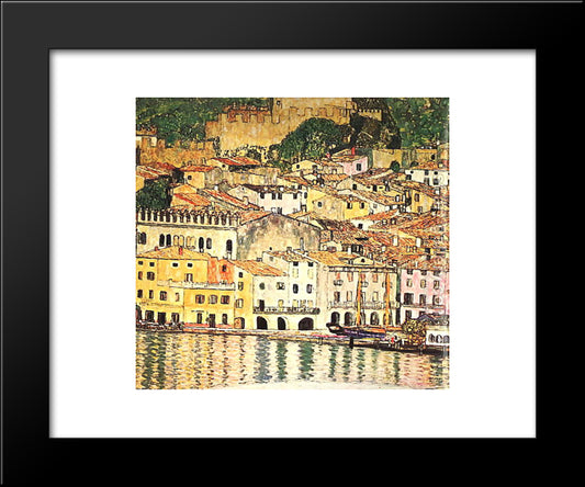 Malcesine On Lake Garda 20x24 Black Modern Wood Framed Art Print Poster by Klimt, Gustav
