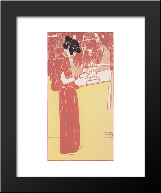 Musik (Lithograph) 20x24 Black Modern Wood Framed Art Print Poster by Klimt, Gustav