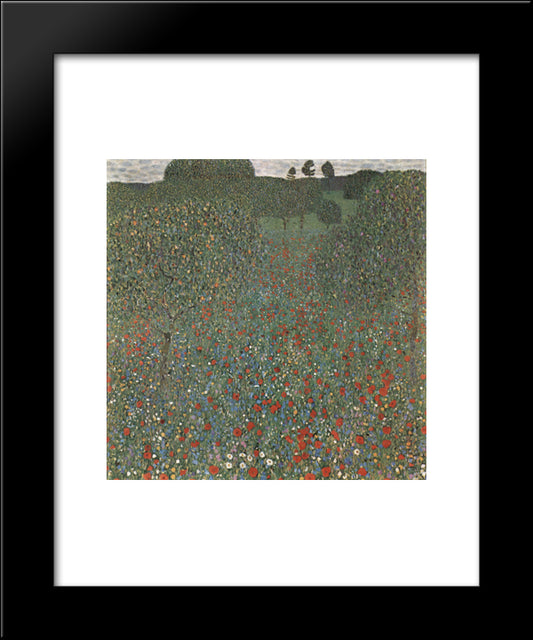 Poppy Field 20x24 Black Modern Wood Framed Art Print Poster by Klimt, Gustav