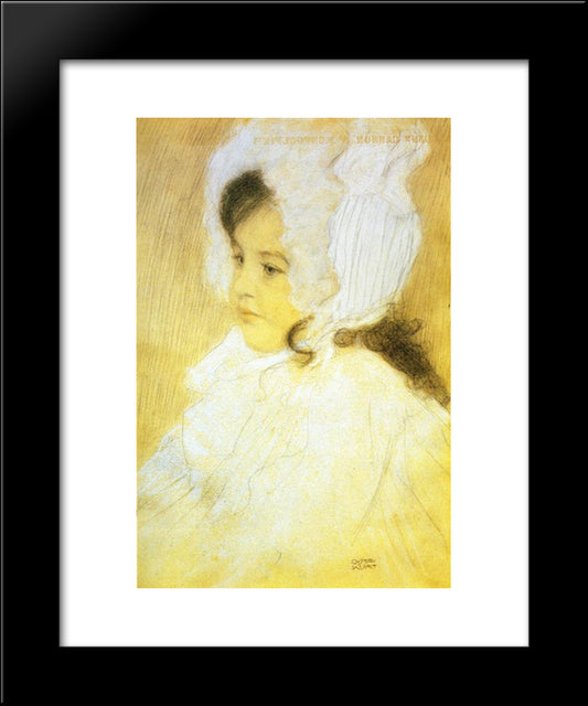 Portrait Of A Girl 20x24 Black Modern Wood Framed Art Print Poster by Klimt, Gustav