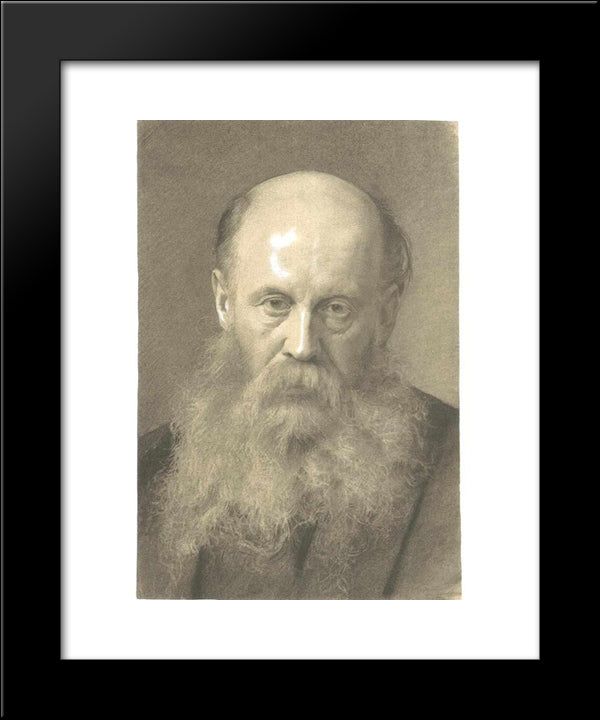 Portrait Of A Man With Beard 20x24 Black Modern Wood Framed Art Print Poster by Klimt, Gustav