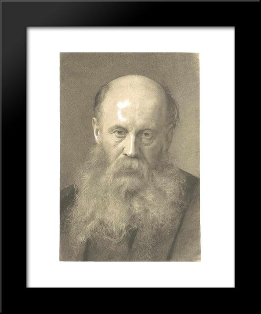 Portrait Of A Man With Beard 20x24 Black Modern Wood Framed Art Print Poster by Klimt, Gustav