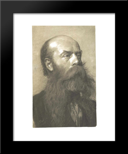 Portrait Of A Man With Beard In Three Quarter Profil 20x24 Black Modern Wood Framed Art Print Poster by Klimt, Gustav