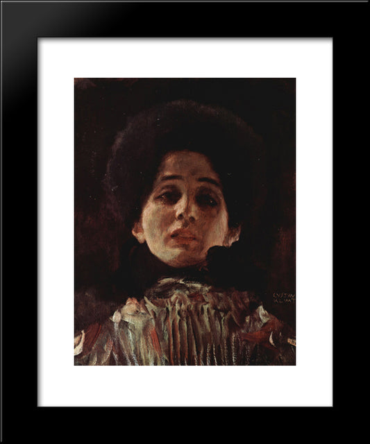 Portrait Of A Woman 20x24 Black Modern Wood Framed Art Print Poster by Klimt, Gustav