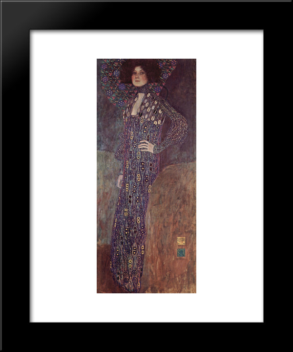 Portrait Of Emilie Floge 20x24 Black Modern Wood Framed Art Print Poster by Klimt, Gustav