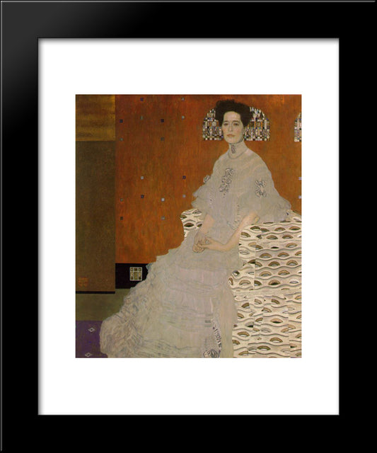 Portrait Of Fritza Riedler 20x24 Black Modern Wood Framed Art Print Poster by Klimt, Gustav