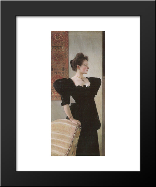 Portrait Of Marie Breunig 20x24 Black Modern Wood Framed Art Print Poster by Klimt, Gustav