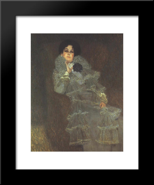 Portrait Of Marie Henneberg 20x24 Black Modern Wood Framed Art Print Poster by Klimt, Gustav